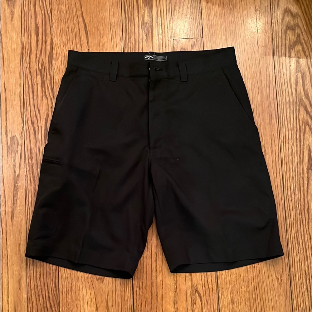 Callaway Black Men's performance fabric golf Shorts 32 inch waist, 9 inch inseam